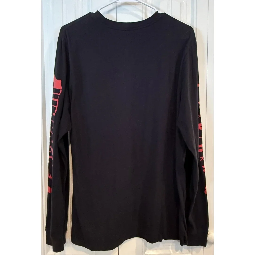 Jordan Flight Men's Long Sleeve Shirt Black Red Jumpman Graphic Streetwear
